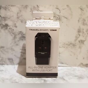 Travel Smart by Conair All-in-One Adapter with USB Port. Travel Adapter